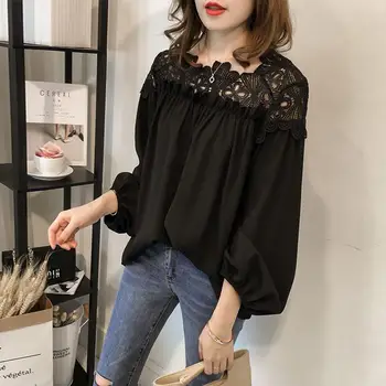 Casual Tunic Women's Chiffon Blouse 2020 Spring Elegant Lace Patchwork Tops Long Sleeve Shirts Female Hollow Blusas Solid Tops
Casual Tunic Women's Chiffon Blouse 2020 Spring Elegant Lace Patchwork Tops Long Sleeve Shirts Female Hollow Blusas Solid Tops