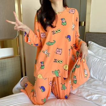 2020 Spring New Products Pajamas Women Long Sleeve Spring and Autumn Send Cloth Bag Orange Cow Set Multi--
2020 Spring New Products Pajamas Women Long Sleeve Spring and Autumn Send Cloth Bag Orange Cow Set Multi--