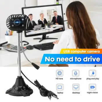 HD lens Computer Camera With Microphone For Laptop Desktop Computers With 4 infrared IR LEDsHigh-speed USB2.0 interface
HD lens Computer Camera With Microphone For Laptop Desktop Computers With 4 infrared IR LEDsHigh-speed USB2.0 interface