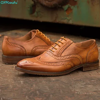 QYFCIOUFU Luxury Italian Vintage Genuine Cow Leather Men Brogue Shoes Wedding Oxford Shoes Lace-Up Office Men's Dress Shoes
QYFCIOUFU Luxury Italian Vintage Genuine Cow Leather Men Brogue Shoes Wedding Oxford Shoes Lace-Up Office Men's Dress Shoes