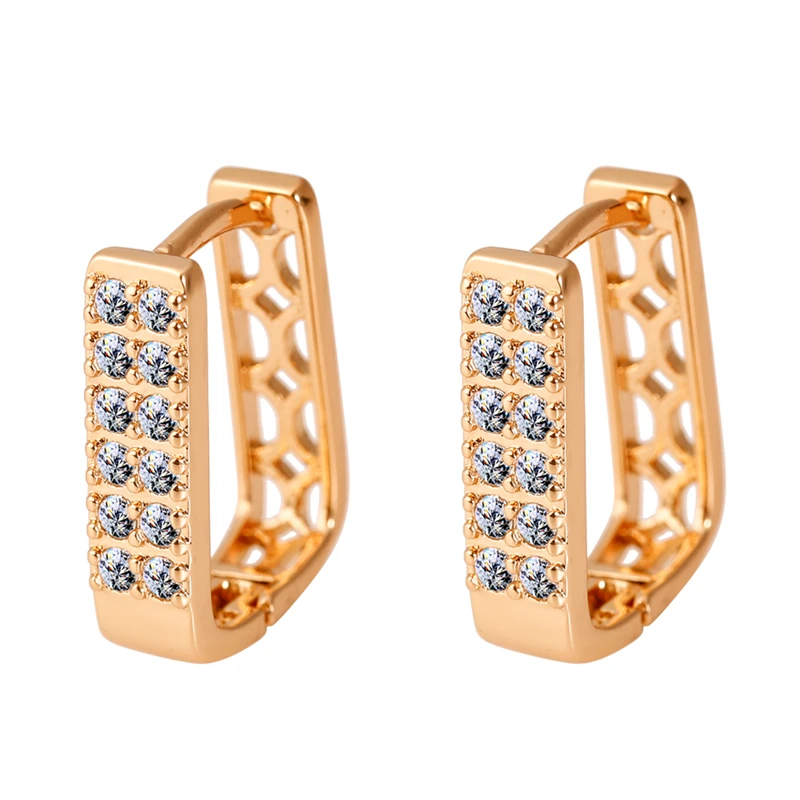 New Simple Cute Girls Huggies Small Hoops Earring Women Rose Gold Silver Plated Crystal Charming Earrings Stud Thin Gifts | Украшения и