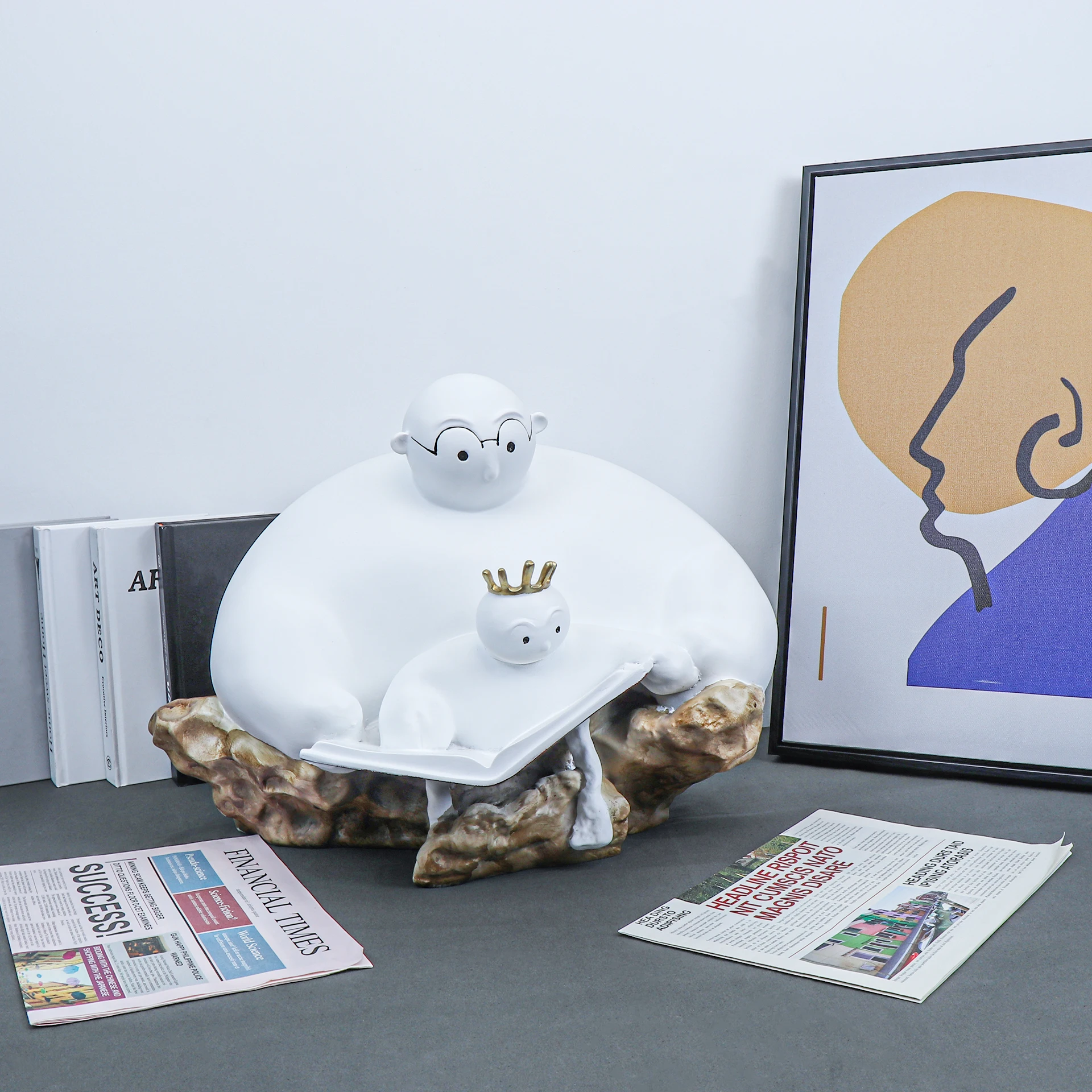 Modern Creative Father and Son Reading Handcraft Sculpture White Resin Prince Crafts Living Room Home Decoration Home Accessorie
Modern Creative Father and Son Reading Handcraft Sculpture White Resin Prince Crafts Living Room Home Decoration Home Accessorie