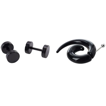Black Acrylic 6mm Fake Spiral Ear Expander Stud Earring & Earrings Steel False Spreader Black 6mm
Black Acrylic 6mm Fake Spiral Ear Expander Stud Earring & Earrings Steel False Spreader Black 6mm