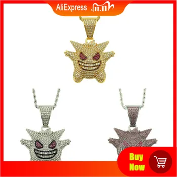 Jewelry Men Rock Punk Iced Out Shiny CZ Mask Gengar Vampire Bull Pendant Necklace
Jewelry Men Rock Punk Iced Out Shiny CZ Mask Gengar Vampire Bull Pendant Necklace