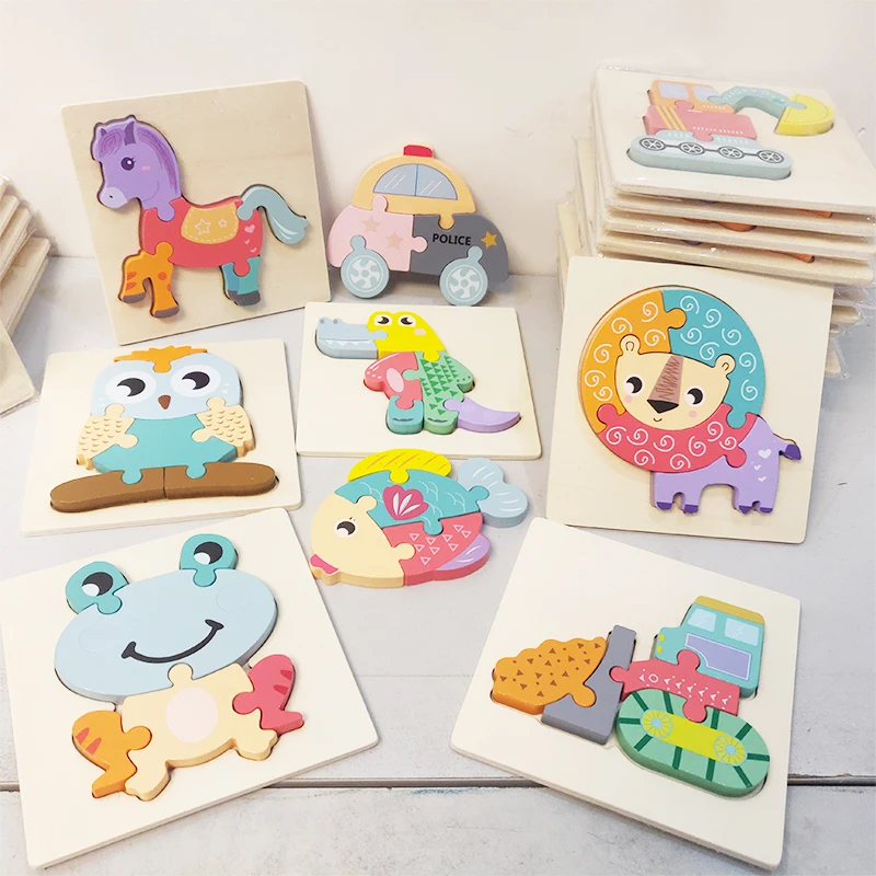 High Quality Baby Toys 3D Wooden Puzzle Early Educational Learning Cognition Cartoon Toys Kids Cartoon Grasp Intelligence Puzzle
High Quality Baby Toys 3D Wooden Puzzle Early Educational Learning Cognition Cartoon Toys Kids Cartoon Grasp Intelligence Puzzle