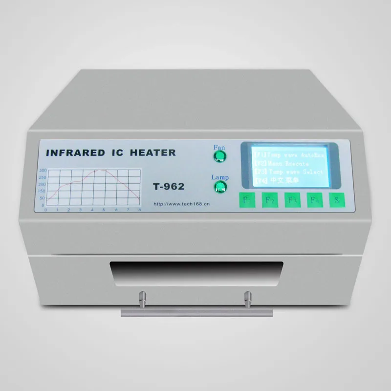 Infrared IC Heater T962 Desktop Reflow Solder Oven PUHUI T-962 BGA SMD SMT Rework Station T 962 Reflow Wave Oven
Infrared IC Heater T962 Desktop Reflow Solder Oven PUHUI T-962 BGA SMD SMT Rework Station T 962 Reflow Wave Oven