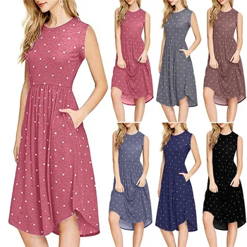 Oufisun 2020 Summer Women Vintage Dress Sleeveless O Neck Elegant Party Dress Dot Knee Length Slim Casual Dresses Female Vestido
Oufisun 2020 Summer Women Vintage Dress Sleeveless O Neck Elegant Party Dress Dot Knee Length Slim Casual Dresses Female Vestido
