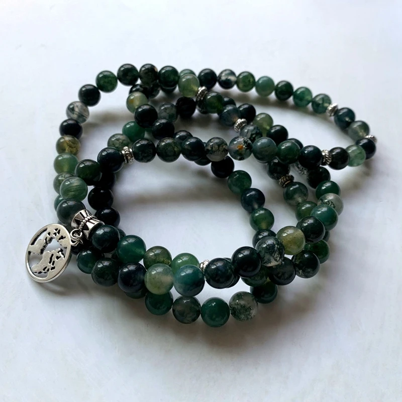 Natural Moss Agate Stone Round Crystal Beads Necklace Spiritual Healing Buddha Prayer Protection 108 Mala Bracelet
Natural Moss Agate Stone Round Crystal Beads Necklace Spiritual Healing Buddha Prayer Protection 108 Mala Bracelet