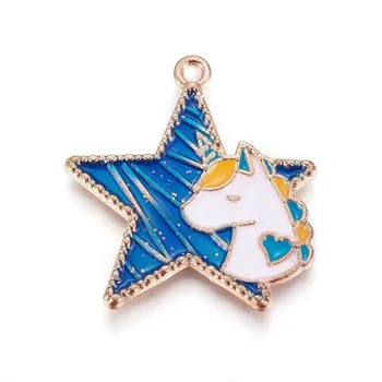 50pcs Star with Unicorn Shape Zinc Alloy Pendants with Enamel for DIY Jewelry Making Bracelet Necklace 29x28x2mm
50pcs Star with Unicorn Shape Zinc Alloy Pendants with Enamel for DIY Jewelry Making Bracelet Necklace 29x28x2mm