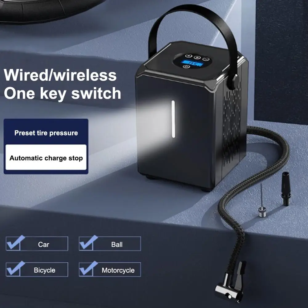 SALE Line/Wireless 2 in 1 6000mAh 30L / Mini Portable Air Compressor 12V 120 PSI Tire Inflator Electric Auto Pump with LED Light
SALE Line/Wireless 2 in 1 6000mAh 30L / Mini Portable Air Compressor 12V 120 PSI Tire Inflator Electric Auto Pump with LED Light