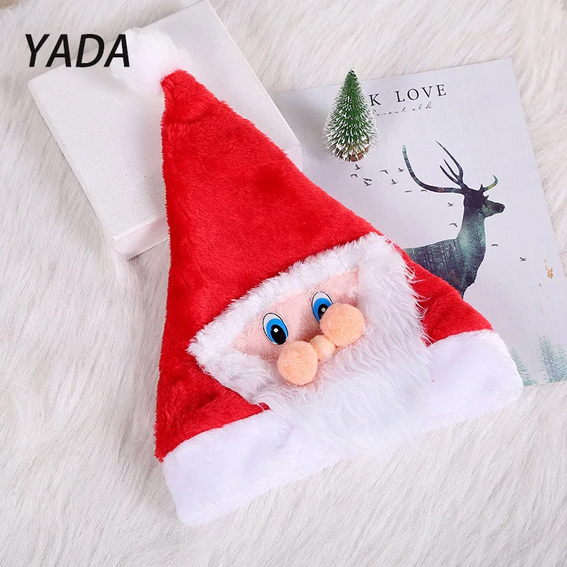 

YADA New Year 2022 Christmas New Printed Santa Claus Hat Children's Mini Xmas Hat For Pet Merry Christmas Decor Gifts TW210042