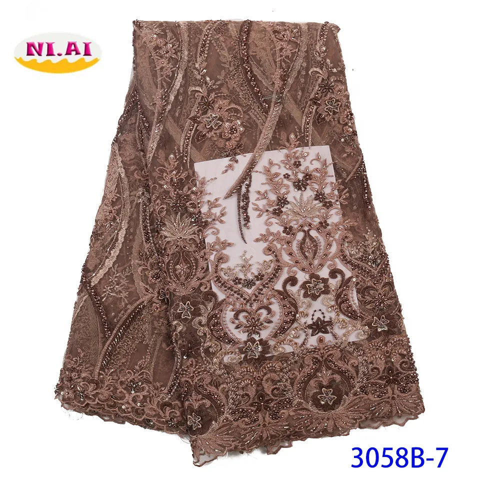 NIAI Latest Handmade Nigerian Lace Fabrics 2019 High Quality African Tulle French Lace Embroidery Fabric For Bridal XY3058B-7
NIAI Latest Handmade Nigerian Lace Fabrics 2019 High Quality African Tulle French Lace Embroidery Fabric For Bridal XY3058B-7