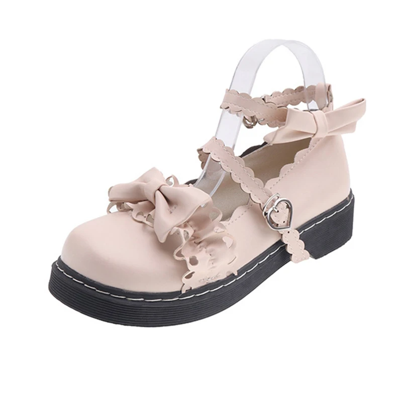 Japanese Style Sweet Lolita Shoes Bow Women College Girl Students LOLITA Shoes JK Uniform Shoes PU Leather Shoes black pink 
Japanese Style Sweet Lolita Shoes Bow Women College Girl Students LOLITA Shoes JK Uniform Shoes PU Leather Shoes black pink