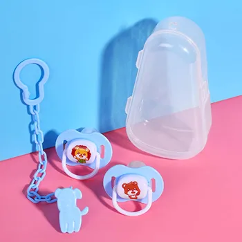 Baby Pacifier Set 2 Silicone Nipple + 1 Chain + 1 Dustproof Box Combination Baby Sleeping Pacifier Storage Box 
Baby Pacifier Set 2 Silicone Nipple + 1 Chain + 1 Dustproof Box Combination Baby Sleeping Pacifier Storage Box