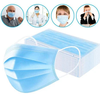 

Disposable Face Masks With Elastic Ear Loop 3 Ply Breathable Blocking Dust Air Pollution Protection And Personal