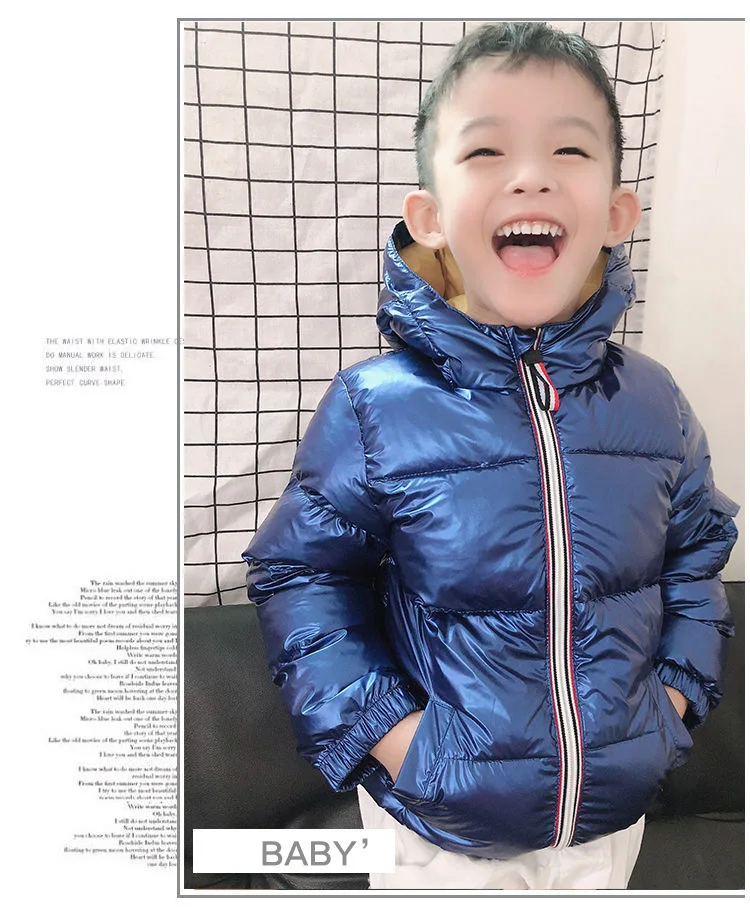 Winter Jacket For Girls Boys Coats Jacket Kids Fashion Down Cotton Coat Waterproof Snowsuit Pink Gold Silver Jacket Hooded Parka