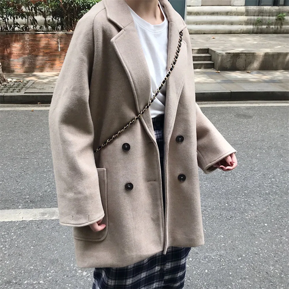 Overcoat Women 2020 New Autumn Winter Japanese-style Loose Versatile Temperament Overcoat Mid-length Student Woolen Outwear
Overcoat Women 2020 New Autumn Winter Japanese-style Loose Versatile Temperament Overcoat Mid-length Student Woolen Outwear