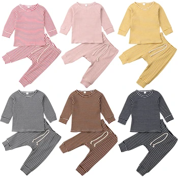 0-24M Newborn Baby Boy Girl Long Sleeve Striped T-shirt Tops Long Pant Legging 2PCS Autumn Baby Clothing Set
0-24M Newborn Baby Boy Girl Long Sleeve Striped T-shirt Tops Long Pant Legging 2PCS Autumn Baby Clothing Set