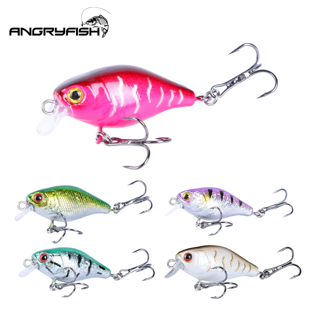 

Angryfish 1pcs/lot 45mm 4.5g Fishing Lure Artificial Hard Crank Bait topwater Wobbler Mini Fishing Crankbait lure fishing tackle