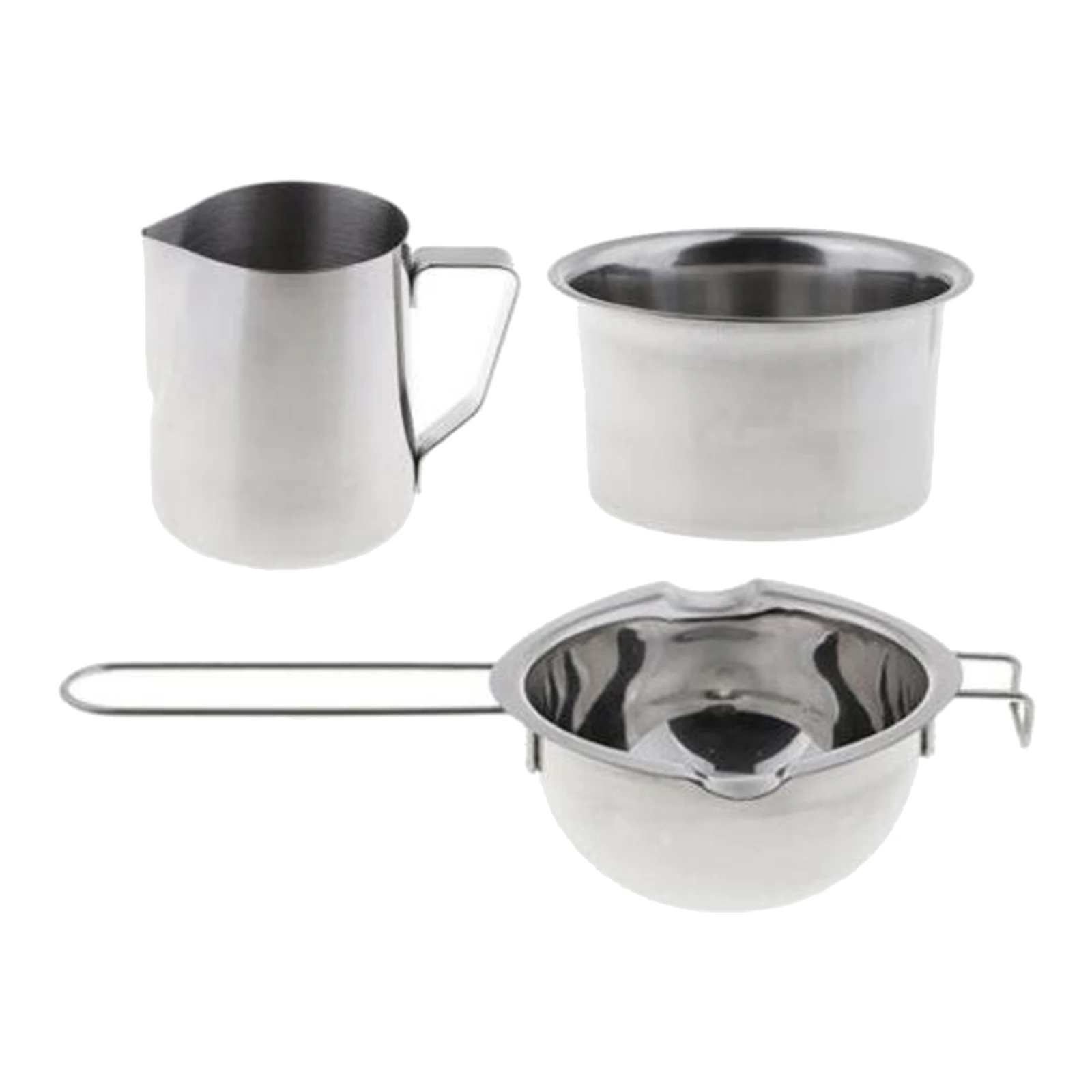 3x Metal Wax Melting Pot Double Boiler 600ml Pitcher DIY Candle Soap Making Tool 3x Metal Wax Melting Pot Double Boiler 600ml Pitcher DIY Candle Soap Making Tool