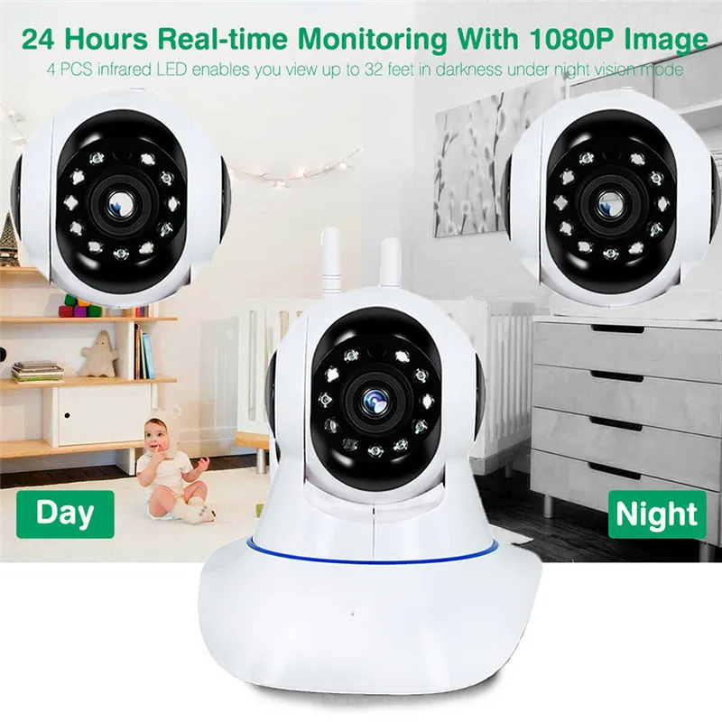 1080P Baby Monitor Two-way Audio Wireless IP Camera Home Security HD Surveillance Auto Tracking Night Vision Wifi Camera
1080P Baby Monitor Two-way Audio Wireless IP Camera Home Security HD Surveillance Auto Tracking Night Vision Wifi Camera