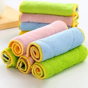 

Household Super Absorbent Cleaning Cloth Rag Microfiber Kitchen Towel Dishcloths Dish Washing Washing Cleaning Anti-greasy Rags