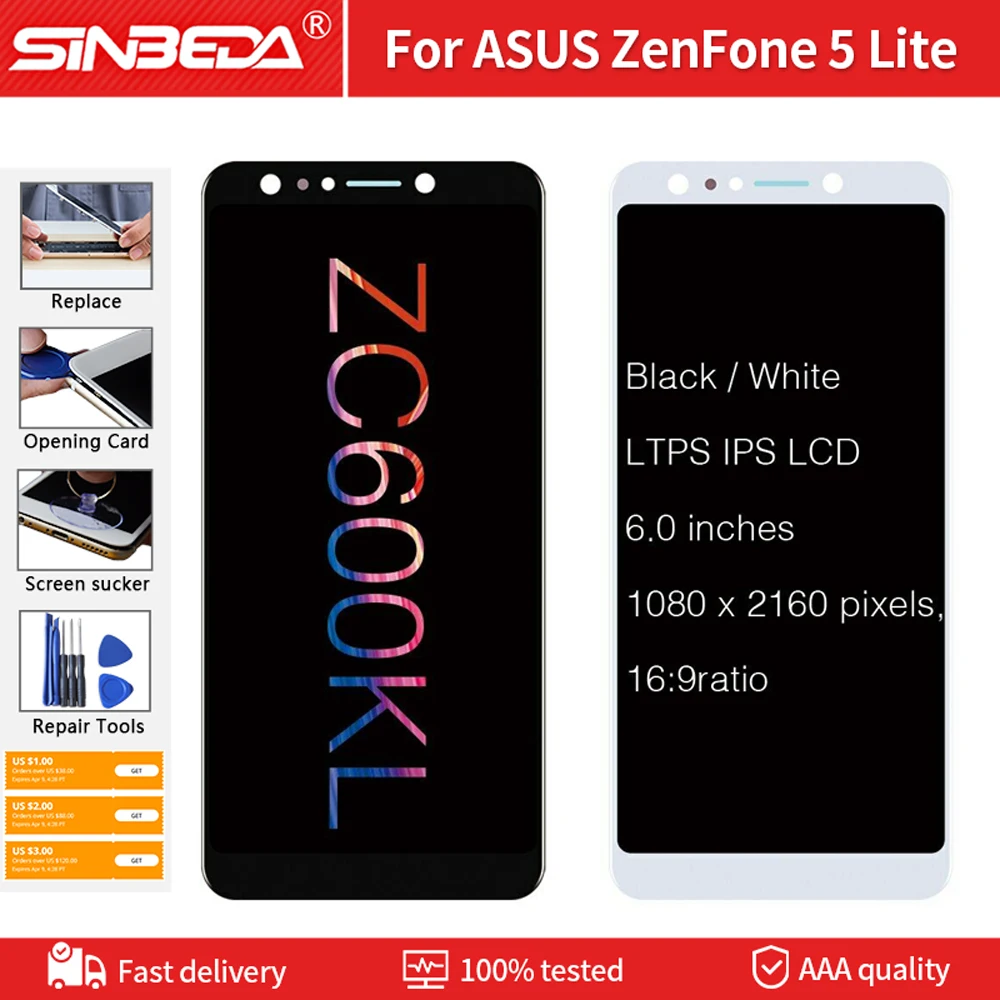 Оригинальный ЖК дисплей 6 0 дюйма для ASUS ZenFone 5 Lite ZC600KL X017DA дигитайзер сенсорного