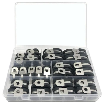 54Pcs Cable Clamps Assortment Kit, Stainless Steel Rubber Cushion Pipe Clamps in 6 Sizes 3/4Inch 5/8 Inch 1/2 Inch ETC
54Pcs Cable Clamps Assortment Kit, Stainless Steel Rubber Cushion Pipe Clamps in 6 Sizes 3/4Inch 5/8 Inch 1/2 Inch ETC