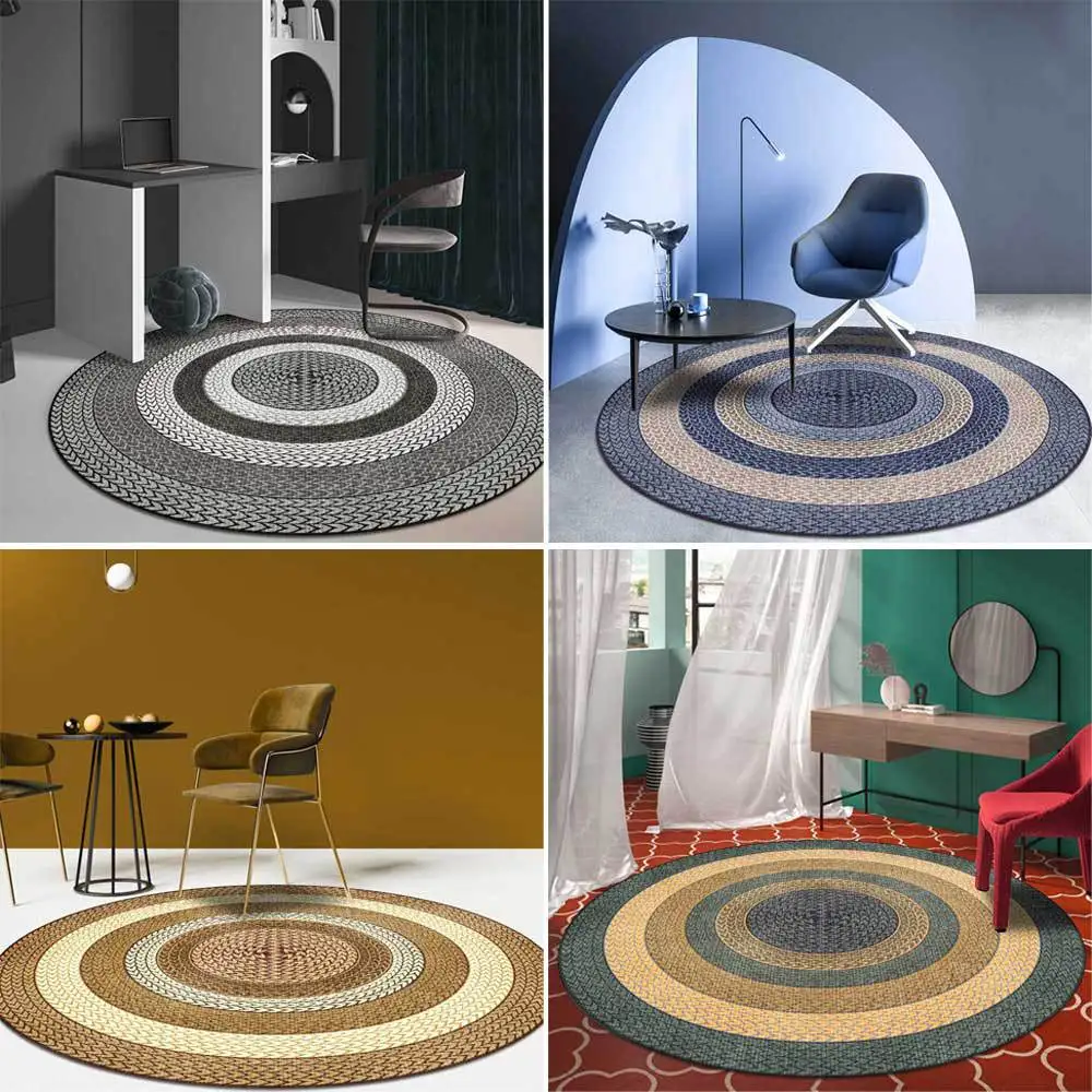 Fashion modern multi color imitation woven rope living room bedroom basket chair circular mat carpet customization
Fashion modern multi color imitation woven rope living room bedroom basket chair circular mat carpet customization