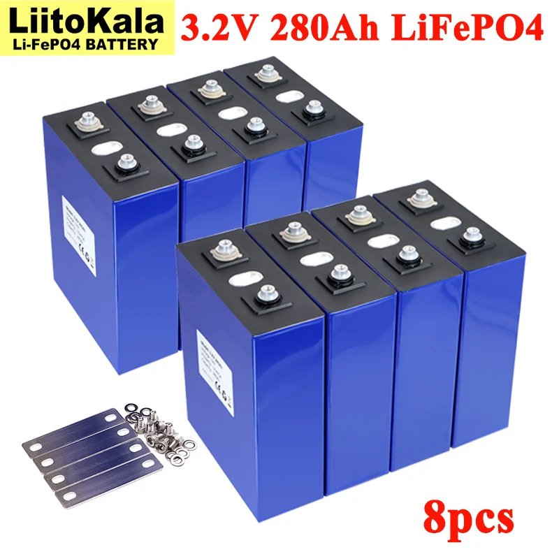 8PCS Liitokala 3.2V 280Ah Lifepo4 Batteries DIY 12V 24V Rechargeable Battery Pack Electric Car RV Solar Energy Storage System
8PCS Liitokala 3.2V 280Ah Lifepo4 Batteries DIY 12V 24V Rechargeable Battery Pack Electric Car RV Solar Energy Storage System