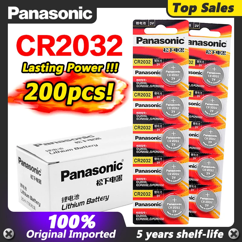 Фото Литиевая батарейка Panasonic cr2032 200 шт./лот cr 2032 3 в | Электроника