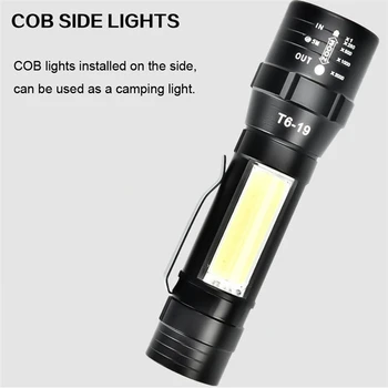 XANES T6+COB 4Modes Front + Side Light USB Rechargeable Zoomable Mini LED Flashlight Waterproof for Camping Torch Portable
XANES T6+COB 4Modes Front + Side Light USB Rechargeable Zoomable Mini LED Flashlight Waterproof for Camping Torch Portable