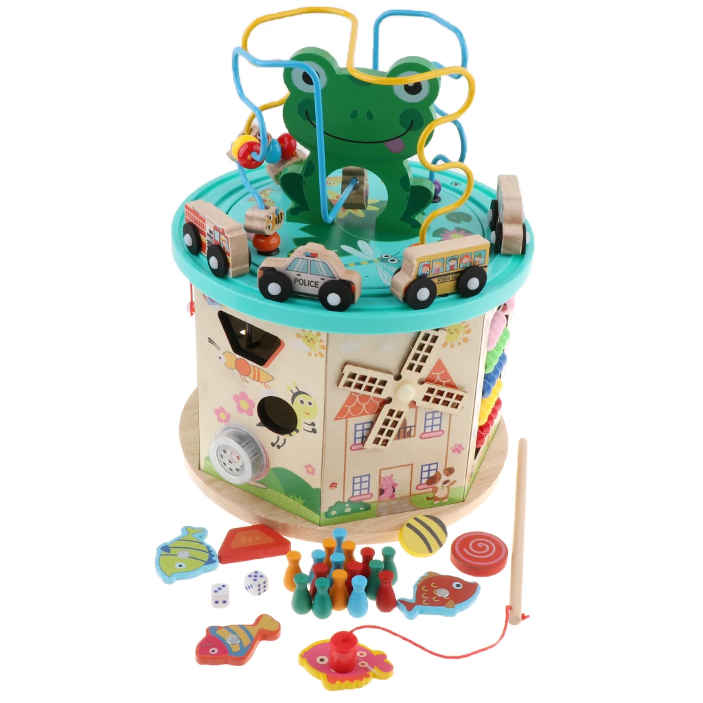 Activity Cube Toys Baby Educational Wooden Bead Maze Shape Sorter Abacus Toy Activity Cube Toys Baby Educational Wooden Bead Maze Shape Sorter Abacus Toy