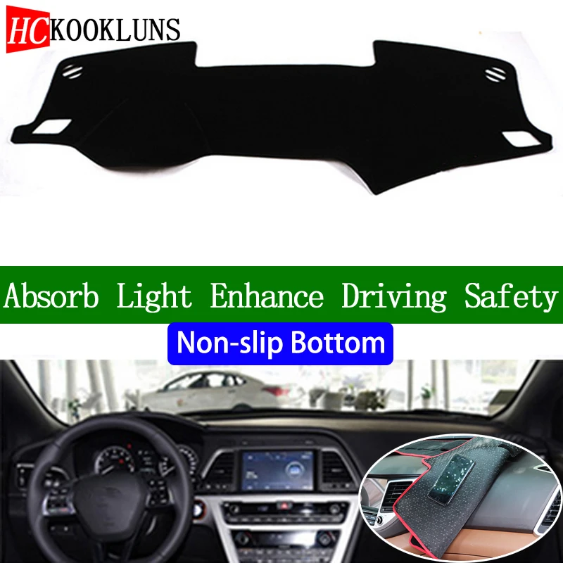 For Hyundai Sonata 9th 2015 2016 2017 2018 Non-slip Bottom Dashboard Cover Car Decals Stickers Interior Accessories | Автомобили и