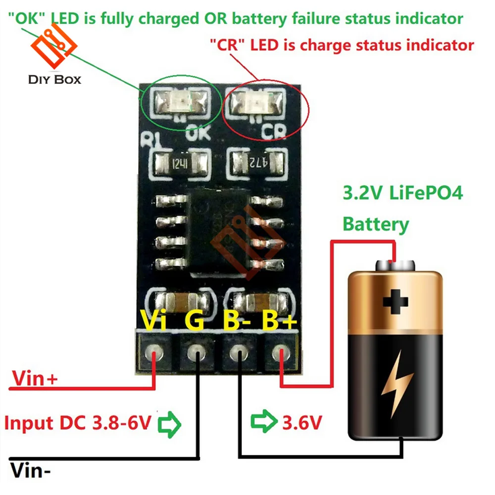 Фото Специальный модуль зарядного устройства LiFePO4 3 2 в 6 В 1 А CV/ CC с защитой от