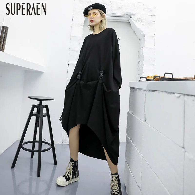 SuperAen Pluz Size Autumn 2019 New Women Dress Cotton Loose Casual Irregular Women Clothing Long-sleeved Dress Female
SuperAen Pluz Size Autumn 2019 New Women Dress Cotton Loose Casual Irregular Women Clothing Long-sleeved Dress Female
