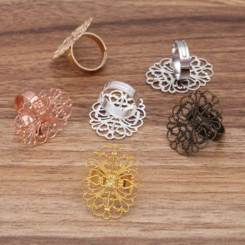 20 Pieces/Lot Adjustable Copper Ring Settings 25*33mm Filigree Flower Charms DIY Ring Accessories
20 Pieces/Lot Adjustable Copper Ring Settings 25*33mm Filigree Flower Charms DIY Ring Accessories