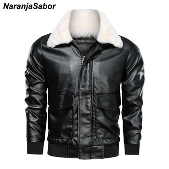 NaranjaSabor Men's Autumn Winter PU Jacket Detachable Fur Collar Motorcycle Jackets Fashion Slim Fit Male Faux Leather Coat N560
NaranjaSabor Men's Autumn Winter PU Jacket Detachable Fur Collar Motorcycle Jackets Fashion Slim Fit Male Faux Leather Coat N560