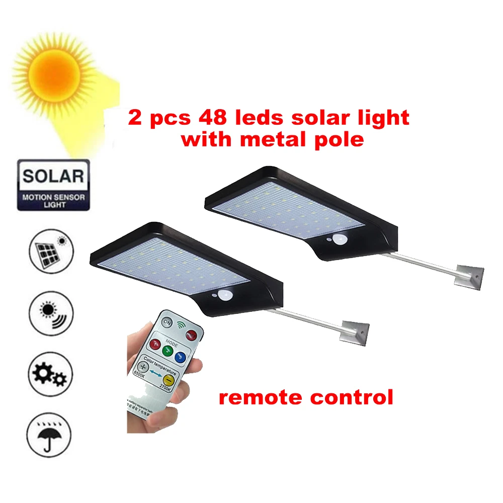 2/4pcs PIR Solar Powered Outdoor Motion Sensor Security 48LED Light Ip65 Waterproof & Heatproof Garden Wall Lighting Lamp (Black
2/4pcs PIR Solar Powered Outdoor Motion Sensor Security 48LED Light Ip65 Waterproof & Heatproof Garden Wall Lighting Lamp (Black