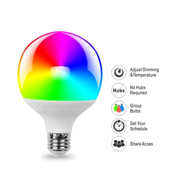 Spherical Smart Light Bulb Cellphone PP WiFi Voice Control Light Bulbs RGB Energy Saving Dimming Multicolor LED Bulb
Spherical Smart Light Bulb Cellphone PP WiFi Voice Control Light Bulbs RGB Energy Saving Dimming Multicolor LED Bulb