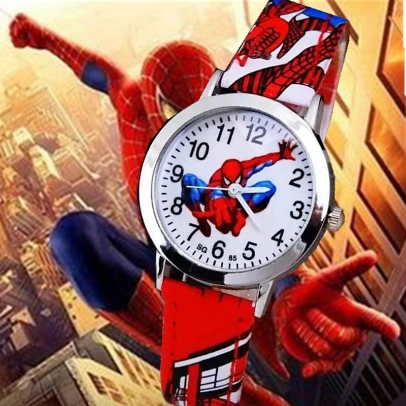 Spiderman leather belt children's watch handsome cartoon pointer quartz elementary school boy leisure watch 
Spiderman leather belt children's watch handsome cartoon pointer quartz elementary school boy leisure watch