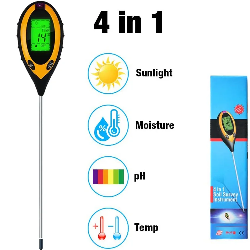 Soil pH Tester, 4 in 1 Soil Tester Moisture Meter Plant Soil Tester Kit with PH, Light And Moisture Acidity Tester for Flowers
Soil pH Tester, 4 in 1 Soil Tester Moisture Meter Plant Soil Tester Kit with PH, Light And Moisture Acidity Tester for Flowers