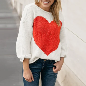 Women Autumn Winter Loose Knitted Sweater Heart-shaped Slash Neck Sweaters Short Thin Pullover Solid Long Sleeve Outerwear Tops
Women Autumn Winter Loose Knitted Sweater Heart-shaped Slash Neck Sweaters Short Thin Pullover Solid Long Sleeve Outerwear Tops