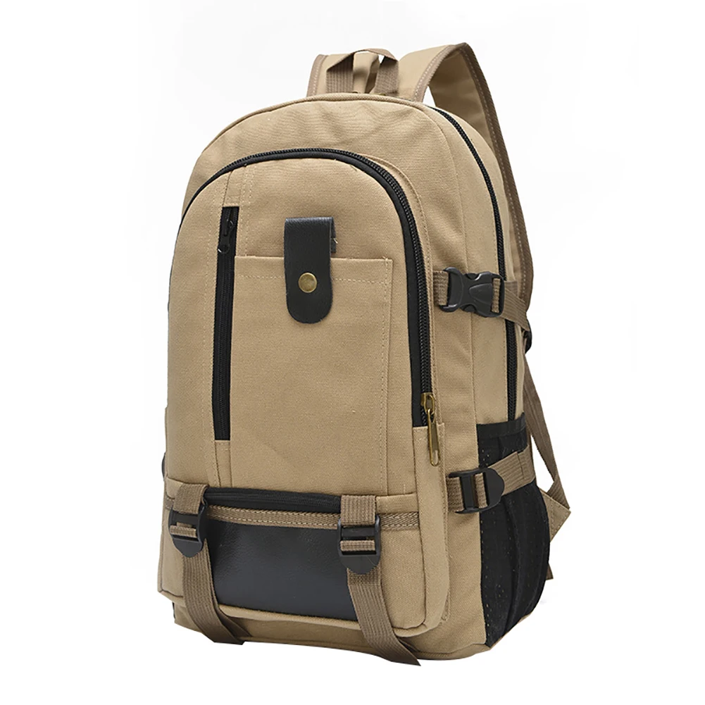 Men Casual Canvas Backpack School Rucksack Vintage Satchel Shoulder Laptop Bag Wear resisting package
