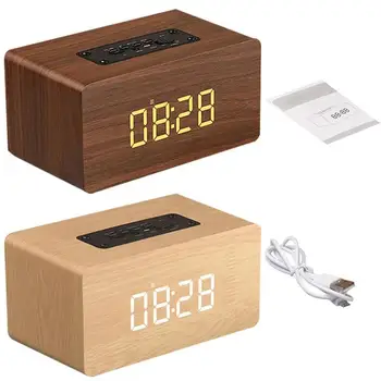 Wood HiFi Shock Bass Desktop Wireless Bluetooth Stereo MP3 Music Soundbox with LED Display Alarm Table Clock Support AUX TF Card
Wood HiFi Shock Bass Desktop Wireless Bluetooth Stereo MP3 Music Soundbox with LED Display Alarm Table Clock Support AUX TF Card