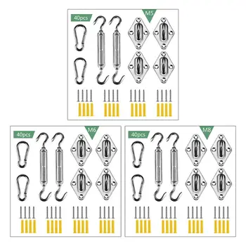 304 Stainless Steel Shade Sail Hardware Kit 5 inch for Rectangle and Square Sun Shade Sails Installation, M8-40Pcs
304 Stainless Steel Shade Sail Hardware Kit 5 inch for Rectangle and Square Sun Shade Sails Installation, M8-40Pcs