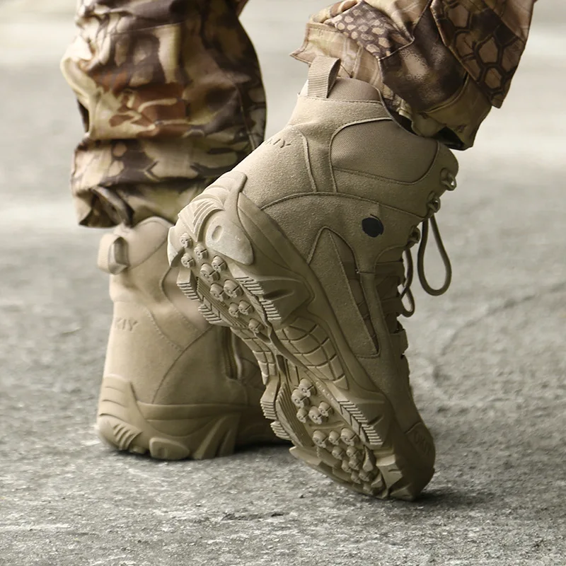 Cross-Border for Spring Comfortable Hight-top Men Shoes Outdoor Tactical Boots Anti-Slip Combat Boots Wear-Resistant Camping Boo
Cross-Border for Spring Comfortable Hight-top Men Shoes Outdoor Tactical Boots Anti-Slip Combat Boots Wear-Resistant Camping Boo
