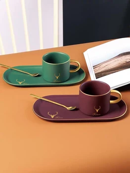 240ml High-grade Ceramic coffee cup European small luxury single elegant simple mug mug with spoon and plate Nordic ins
240ml High-grade Ceramic coffee cup European small luxury single elegant simple mug mug with spoon and plate Nordic ins