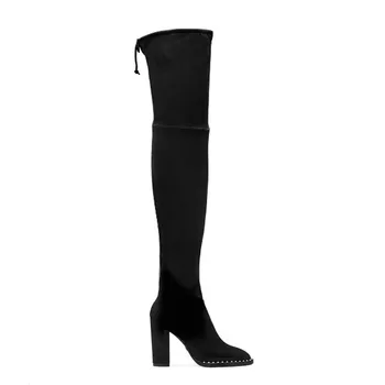 Winslet Pearl stretch Women Boots Block Heels Thigh High Boot Suede Botas Mujer Runway Shoes Cowboy Over Knee High Knight Boots
Winslet Pearl stretch Women Boots Block Heels Thigh High Boot Suede Botas Mujer Runway Shoes Cowboy Over Knee High Knight Boots
