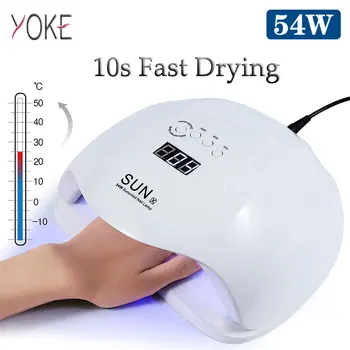 LED Nail Lamp for Manicure 54W Nail Dryer Machine UV Lamp For Curing UV Gel Nail Polish LCD Display Curring Nail Gel Dryer
LED Nail Lamp for Manicure 54W Nail Dryer Machine UV Lamp For Curing UV Gel Nail Polish LCD Display Curring Nail Gel Dryer